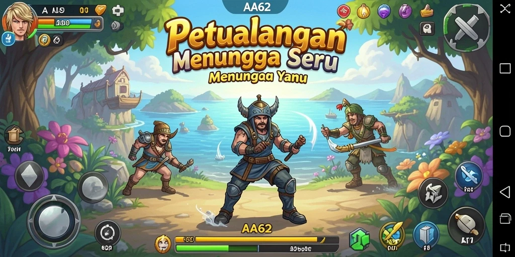 Gameplay AA62 menampilkan berbagai misi seru dalam petualangan yang menantang.