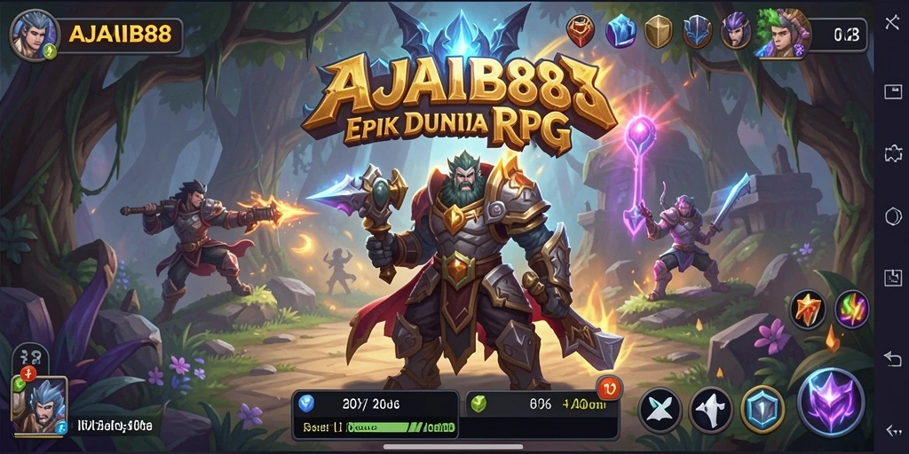 Screenshot AJAIB88 menampilkan aksi pertempuran epik dalam dunia RPG.