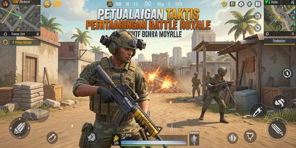 Gameplay mendebarkan IW777 dalam pertempuran Battle Royale.