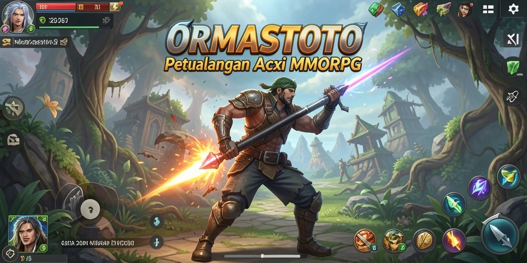 Tangkapan layar permainan ORMASTOTO yang menunjukkan aksi pertarungan yang mendebarkan.