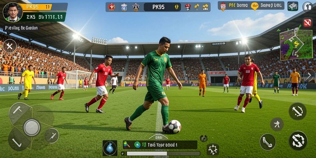 Tampilan gameplay PK95 yang intens dan mendebarkan.