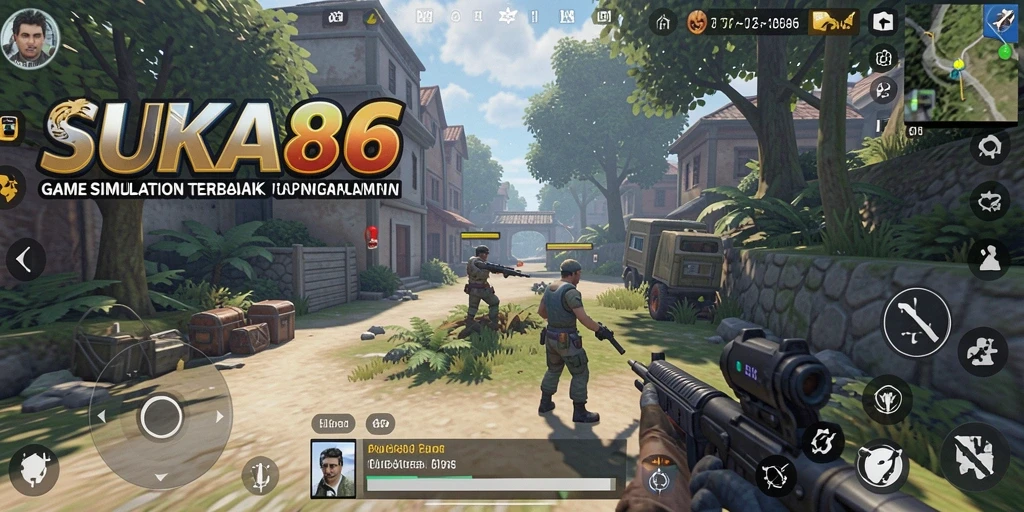 Screenshot utama menampilkan gameplay Simulation yang mendalam.
